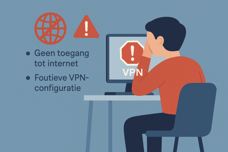 Illustratie van een persoon die een VPN en DNS lek oplost via WireGuard en Pi-hole